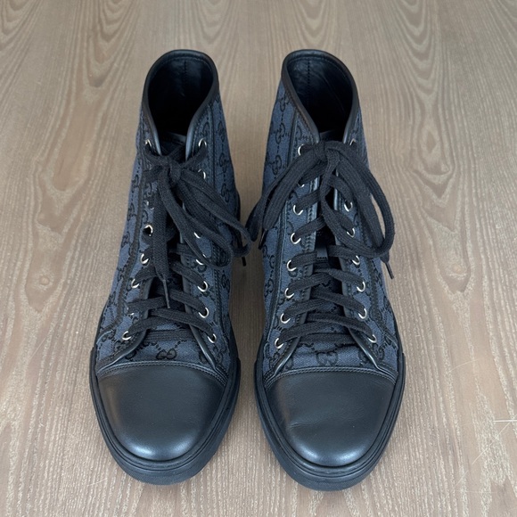 Gucci Black Monogram High-Top Sneakers